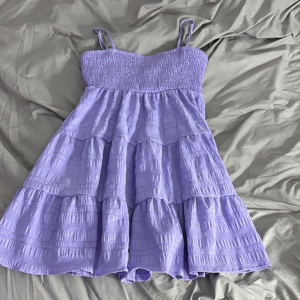 Lavender Ruffle Tiered Dress